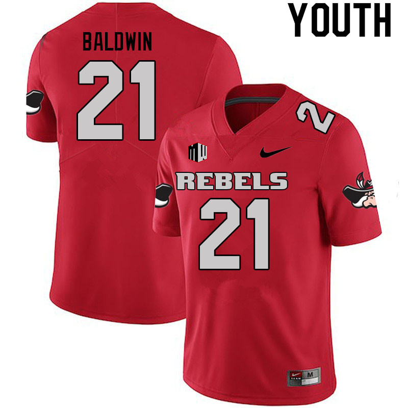 Youth #21 Johnathan Baldwin UNLV Rebels College Football Jerseys Sale-Scarlet - Click Image to Close